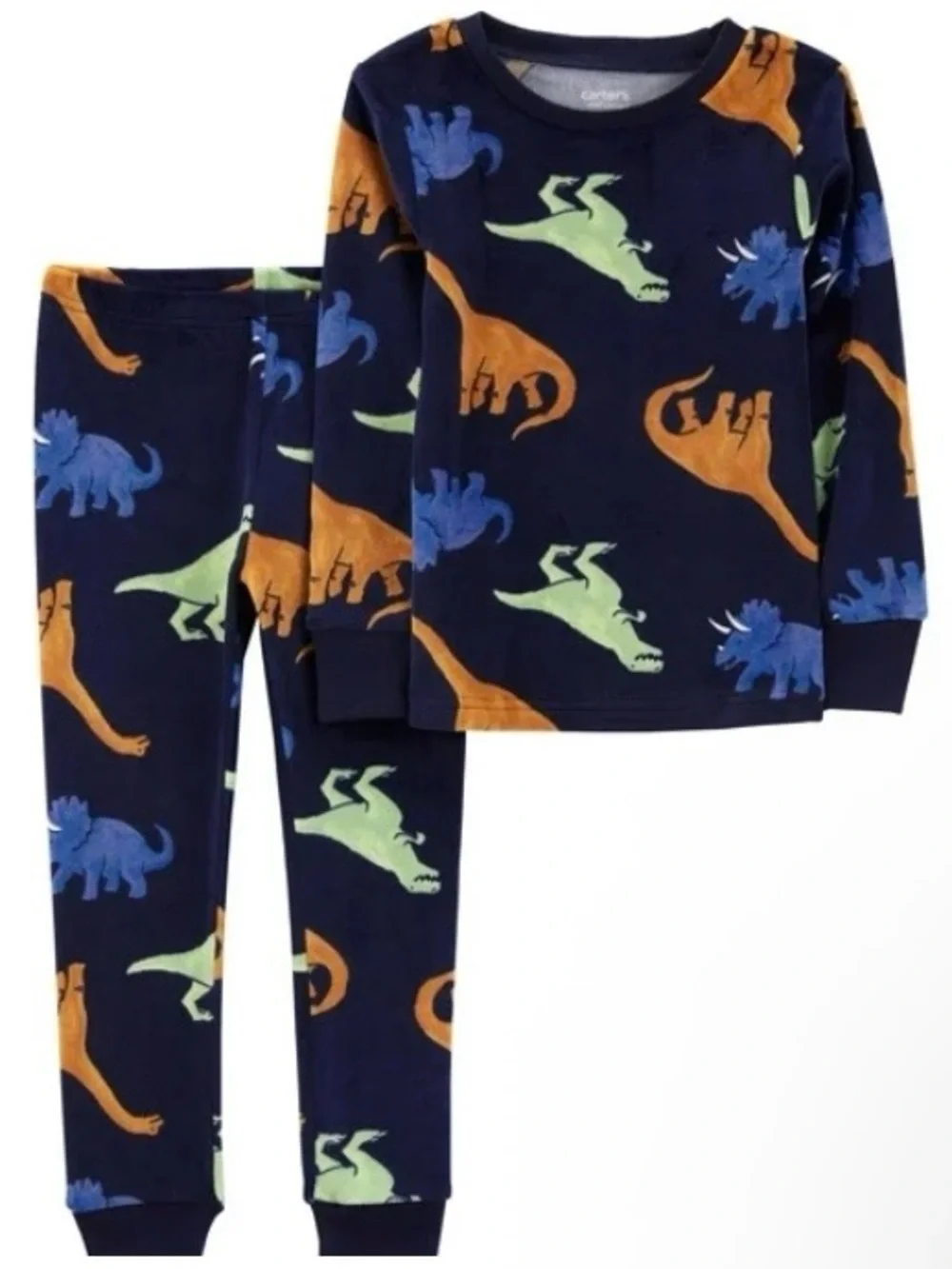 Carter's Cozy Fleece Navy Dinosaur Print 2-piece Pajamas Set Size 5T